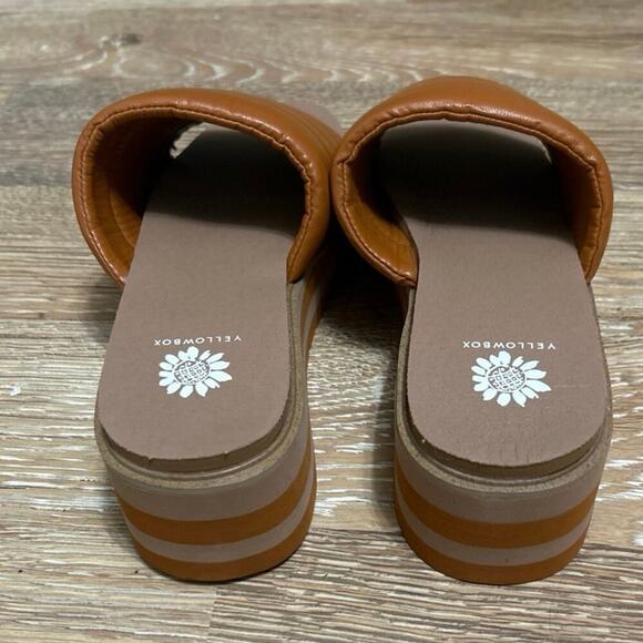 YELLOW BOX NWOB Arber Platform Wedge Sandals Rust Brown Size 7.5 - Picture 4 of 10